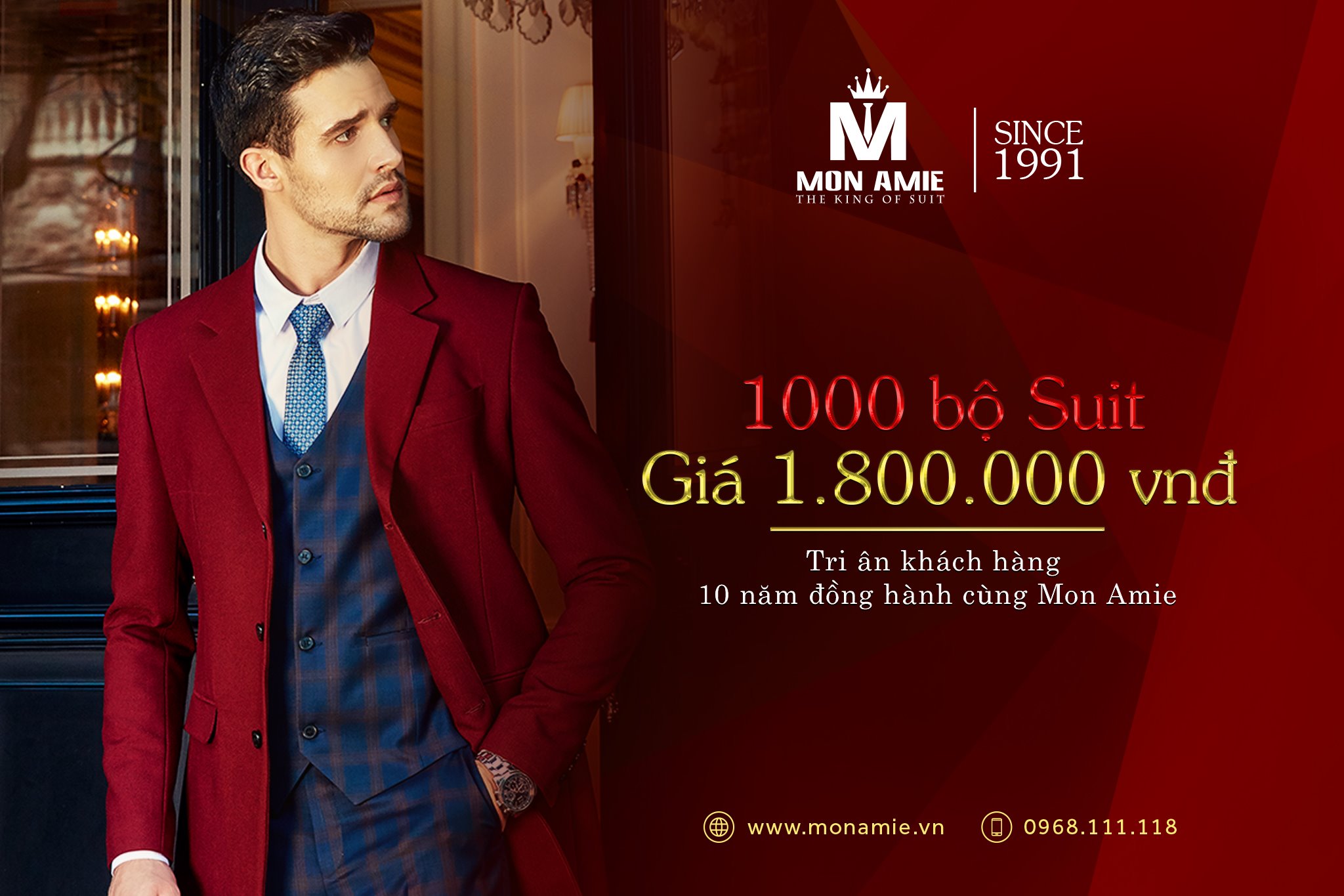 Tin khuyến mãi của Mon Amie - “1000 bộ suit giá 1.800.000đ”, bất ngờ chưa?